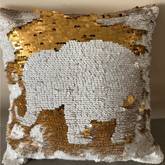 Pillow changes sequins elephant 11” square - Picture 4 of 5